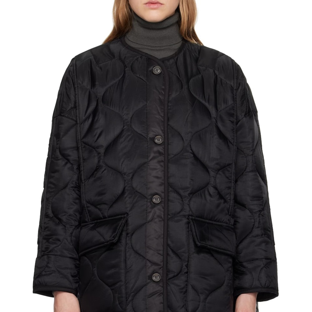 The Frankie Shop Black Puffer Jacket Relaxed Fit